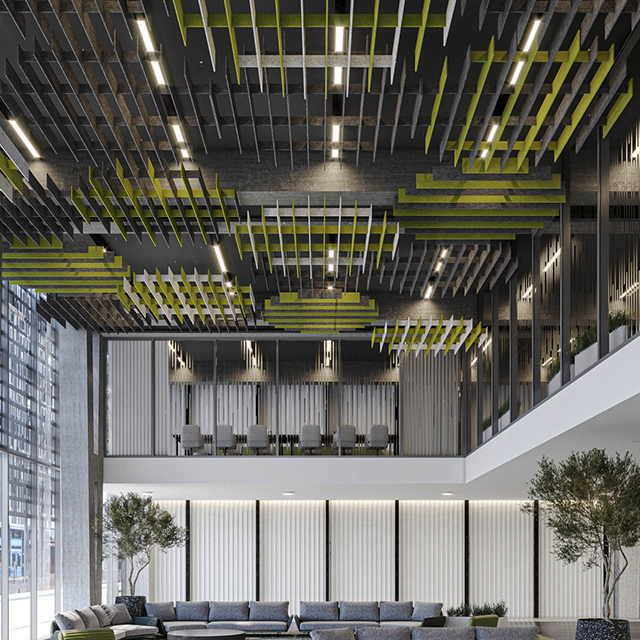 Beabstandete Paneele in verschiedenen Längen