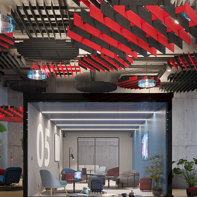 Beabstandete Paneele in verschiedenen Längen